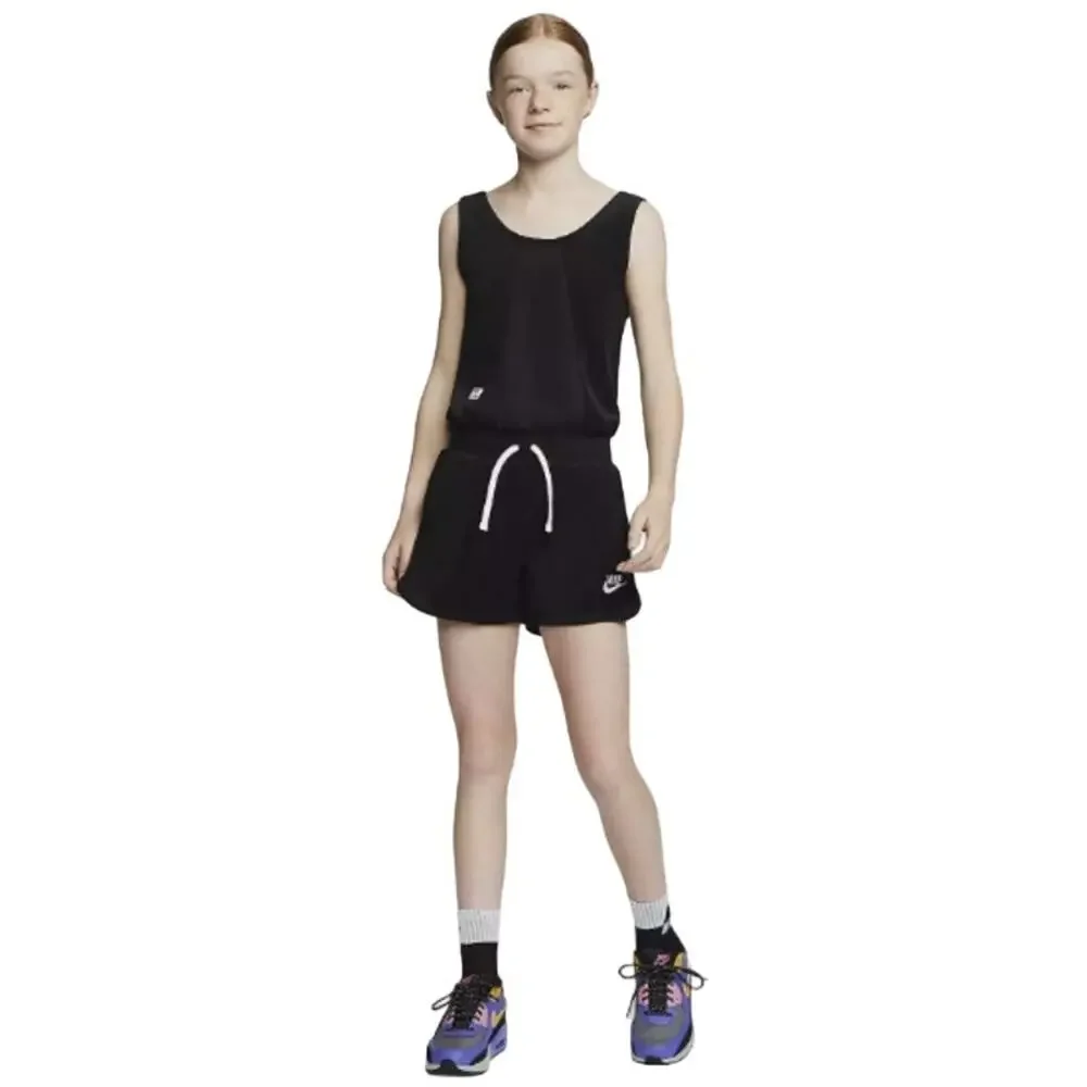 Nike Heritage Girls' Grade School French Terry Romper Medium